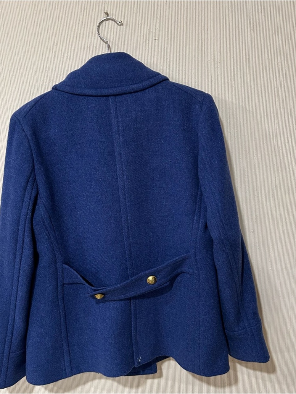 J.Crew women’s double breasted cobalt blue wool peacoat in size 14 nello gori - Picture 2 of 14